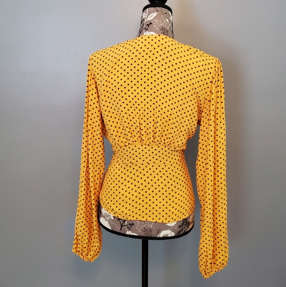 Free People polka dot blouse top - Picture 3 of 4